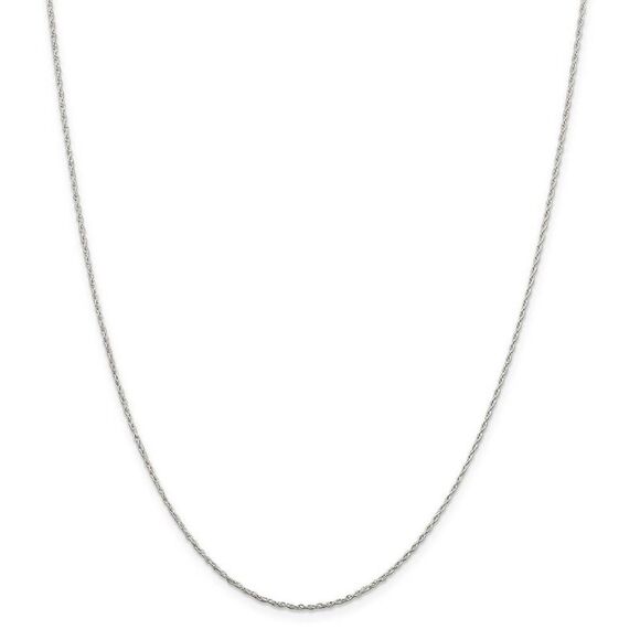 1.25mm Sterling Silver Solid Loose Rope Chain Necklace, 16 Inch - Picture 2 of 8